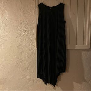 Black pleated asymmetrical dress - size 22